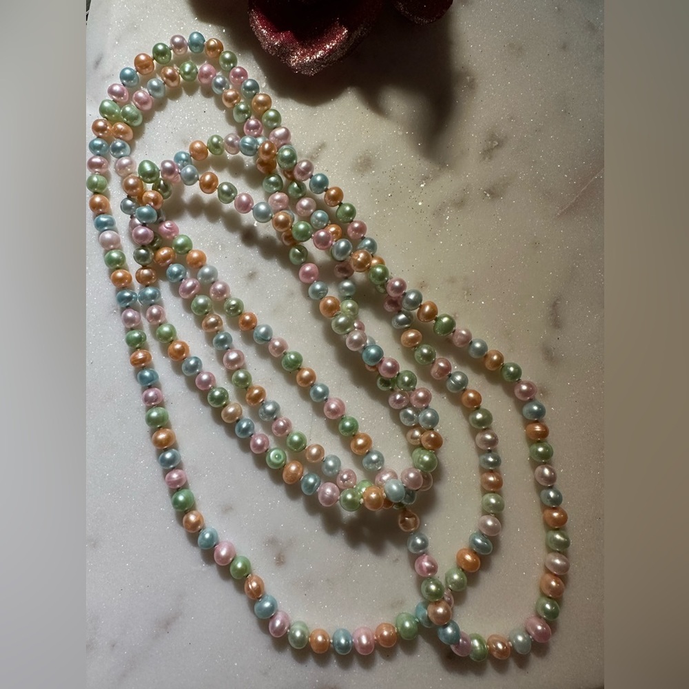 Unique multi colour freshwater pearl necklace